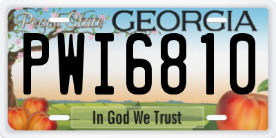 GA license plate PWI6810