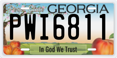 GA license plate PWI6811