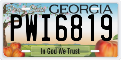GA license plate PWI6819
