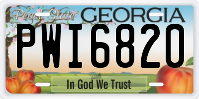 GA license plate PWI6820