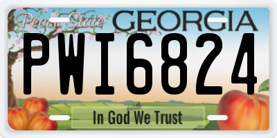GA license plate PWI6824