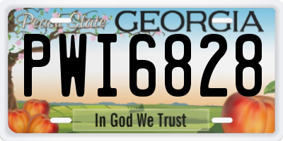 GA license plate PWI6828