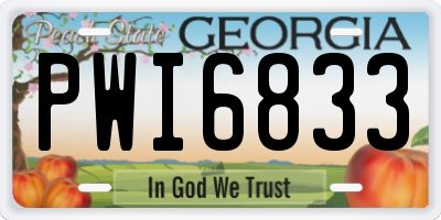 GA license plate PWI6833