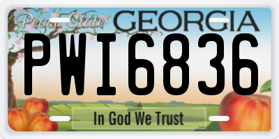 GA license plate PWI6836