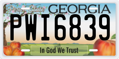 GA license plate PWI6839