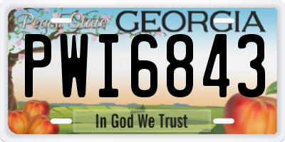 GA license plate PWI6843