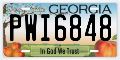 GA license plate PWI6848