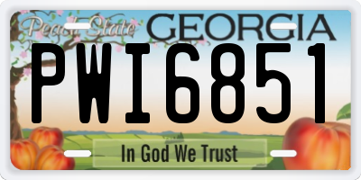 GA license plate PWI6851