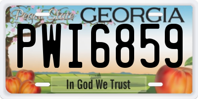 GA license plate PWI6859