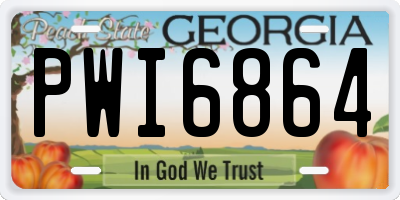 GA license plate PWI6864