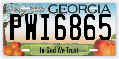 GA license plate PWI6865