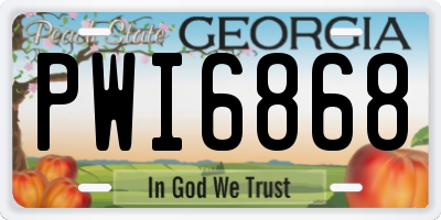 GA license plate PWI6868