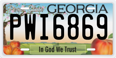 GA license plate PWI6869