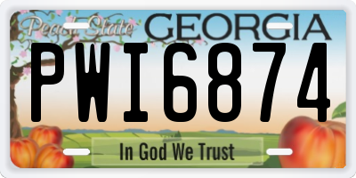 GA license plate PWI6874