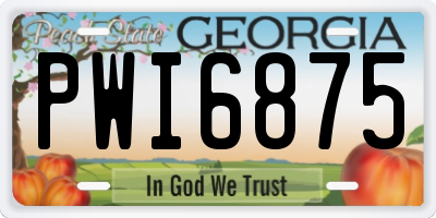 GA license plate PWI6875