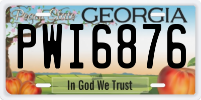 GA license plate PWI6876