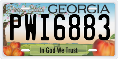GA license plate PWI6883