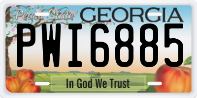 GA license plate PWI6885
