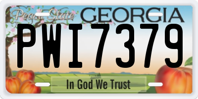 GA license plate PWI7379