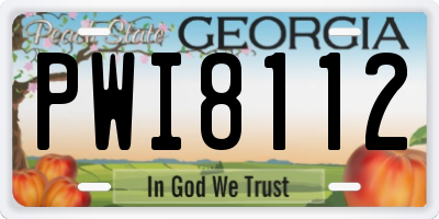 GA license plate PWI8112