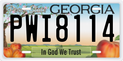 GA license plate PWI8114
