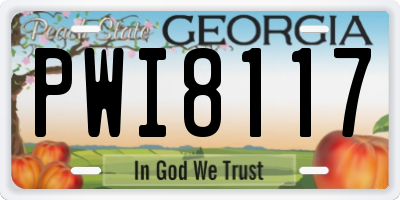 GA license plate PWI8117