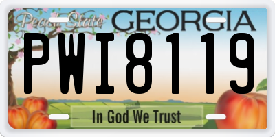 GA license plate PWI8119