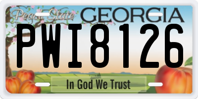 GA license plate PWI8126