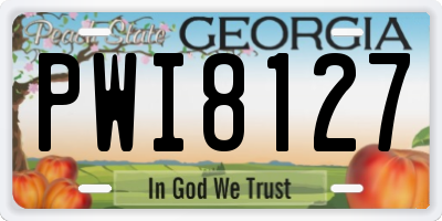 GA license plate PWI8127