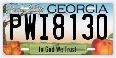 GA license plate PWI8130