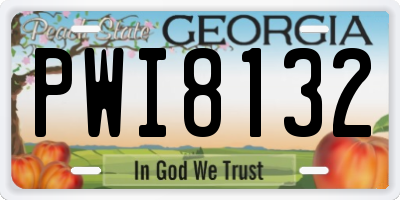 GA license plate PWI8132