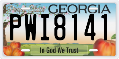 GA license plate PWI8141