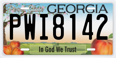 GA license plate PWI8142