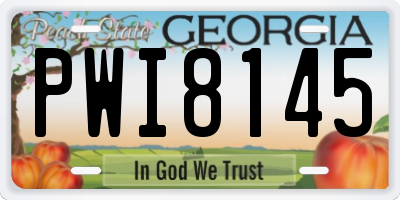 GA license plate PWI8145