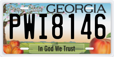 GA license plate PWI8146