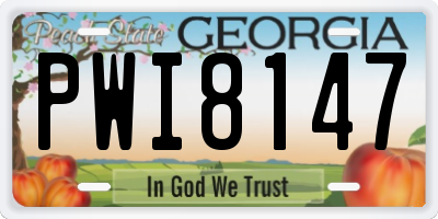 GA license plate PWI8147