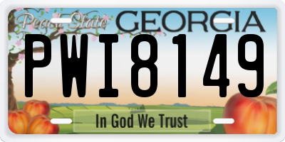 GA license plate PWI8149