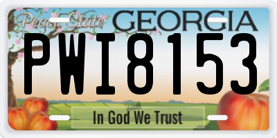GA license plate PWI8153