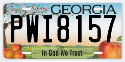 GA license plate PWI8157