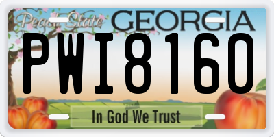GA license plate PWI8160