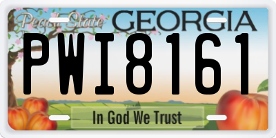 GA license plate PWI8161