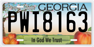 GA license plate PWI8163