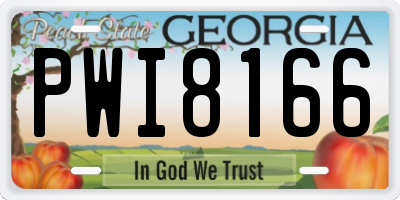 GA license plate PWI8166