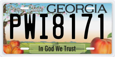 GA license plate PWI8171