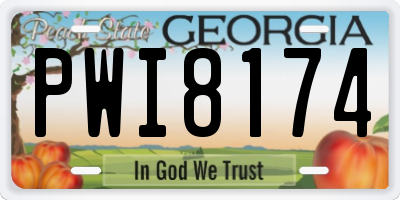 GA license plate PWI8174