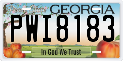 GA license plate PWI8183
