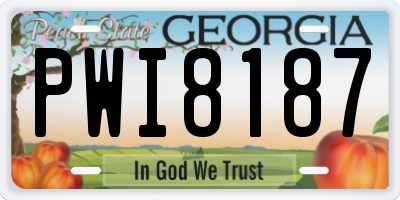 GA license plate PWI8187