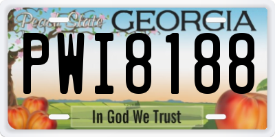 GA license plate PWI8188