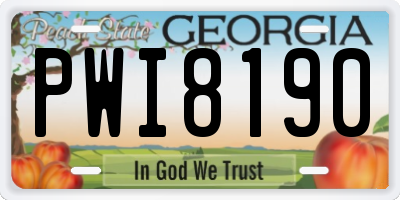 GA license plate PWI8190