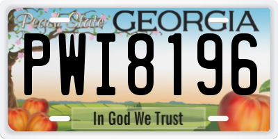 GA license plate PWI8196